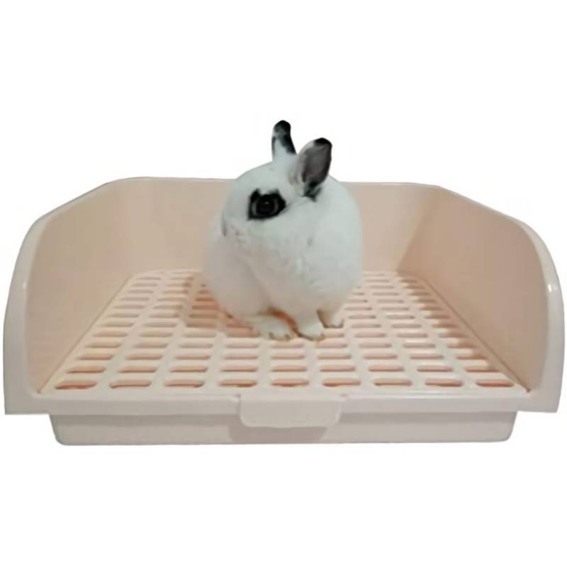 Baño para conejo o cuy XL paredes altas esquinero rosado GENERICO