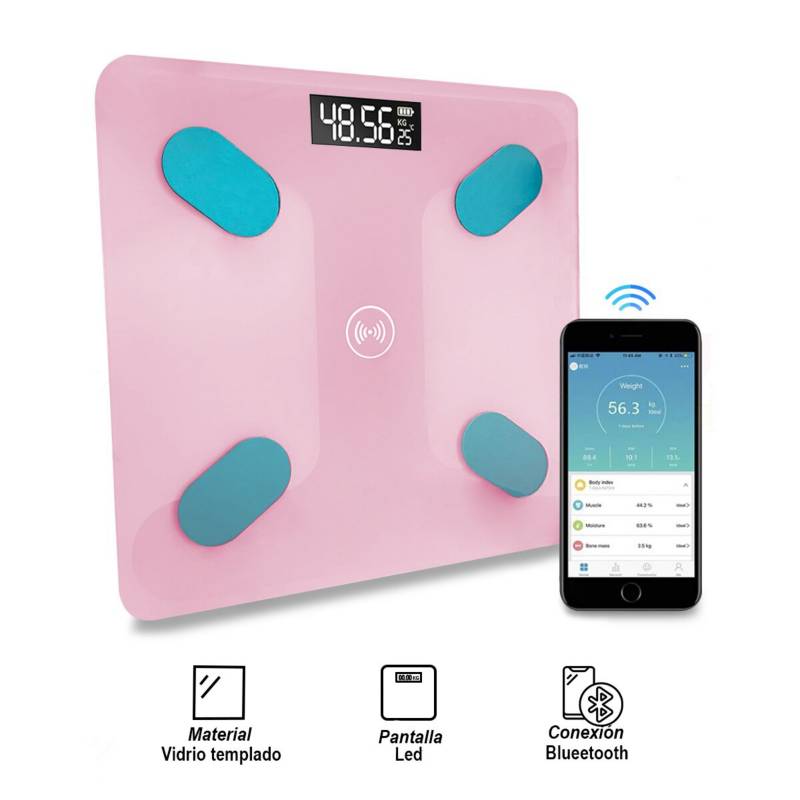 Balanza Digital Inteligente Bluetooth - Rosado