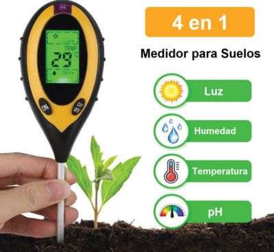 Medidor Ph 4 en 1 Humedad Temperatura Luz Luminosidad Suelo QPH0000002 -  Patagonia Tools