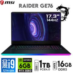 Laptop Msi Raider GE76 Core i9 12900H 16Gb DDR5 1TB Ssd RTX 3060 17.3" 144Hz