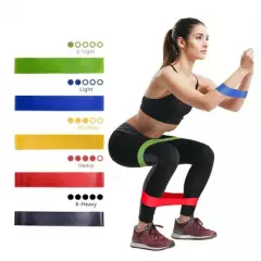 GENERICO - Set 5 bandas de resistencia elasticas ejercicios yoga bolso