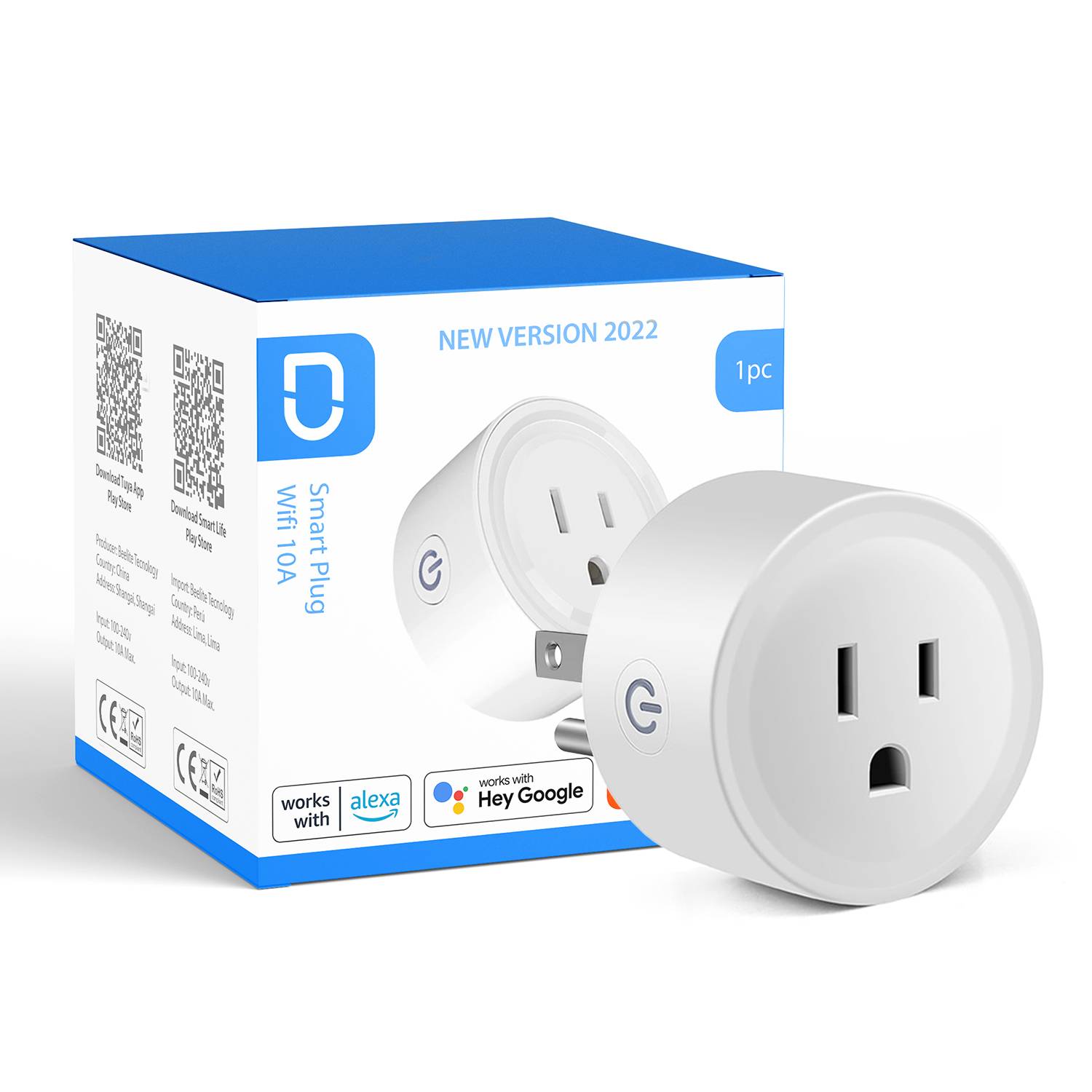 Enchufe Inteligente Smart Wifi compatible Google y Alexa Pack x 4 MADTRONIX