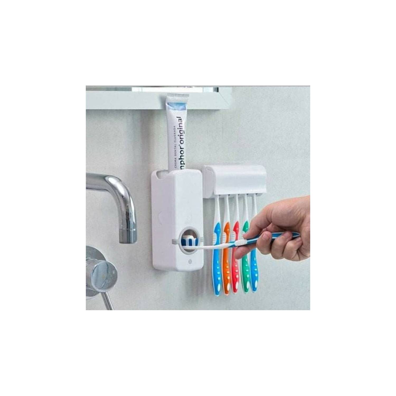 Dispensador Automatico de Pasta Dental Porta Cepillos - Promart
