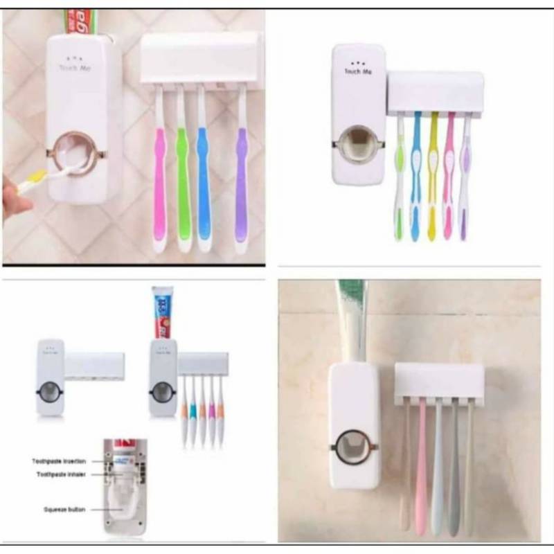 Dispensador automatico de pasta dental porta cepillos GENERICO