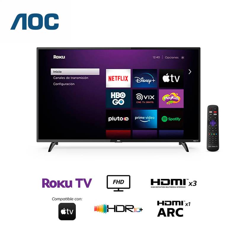 AOC - Televisor AOC 43 FHD Smart TV Roku 43S5195