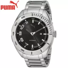 PUMA - Reloj Puma Octane PU103951005 Fecha Acero Inoxidable Plateado Negro