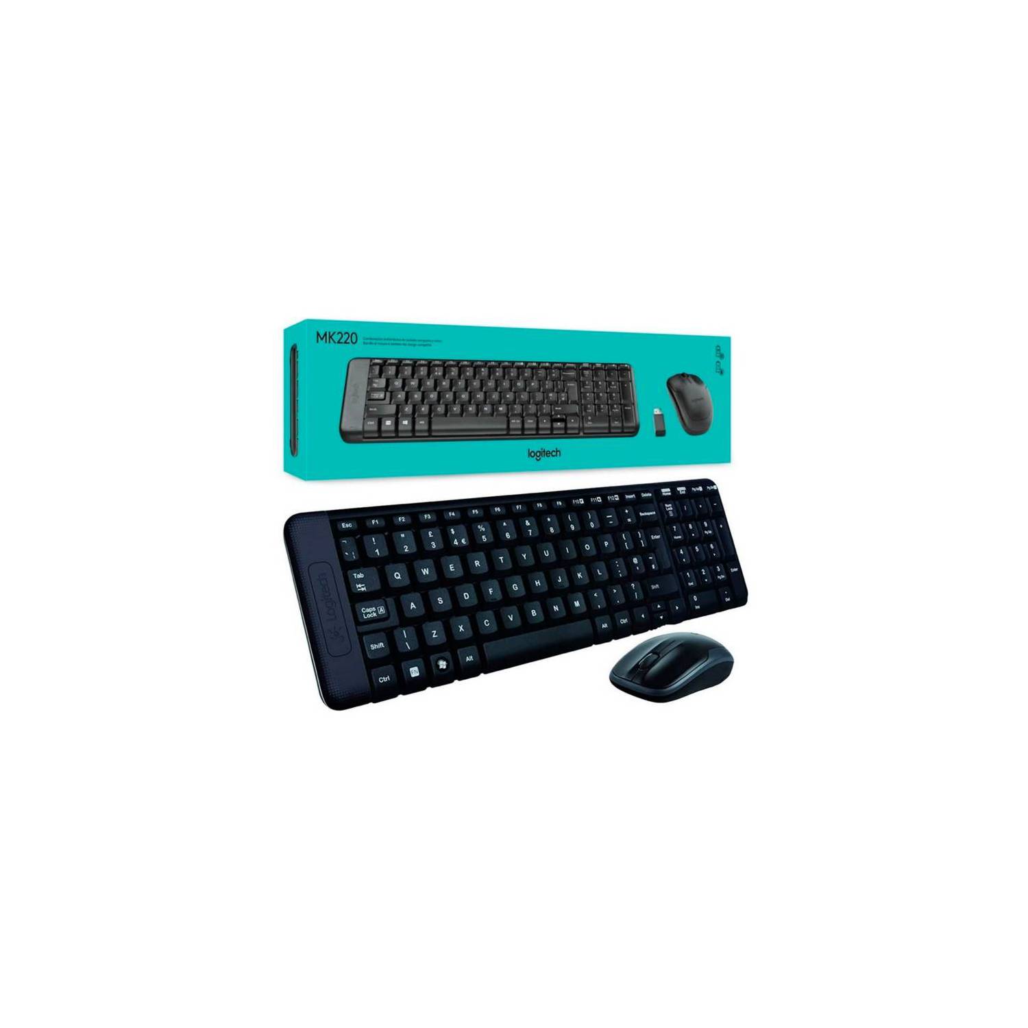 Kit de teclado y mouse inalámbrico Logitech MK220 Español