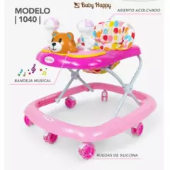 BABY HAPPY - Andador para Bebe Musical Rosado Princess