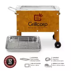 GRILLCORP - Caja China Chica Premium con Bandeja y Rack Inoxidable