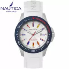 NAUTICA - Reloj Nautica Jones Beach NAPJBC001 Fecha Blanco Plateado