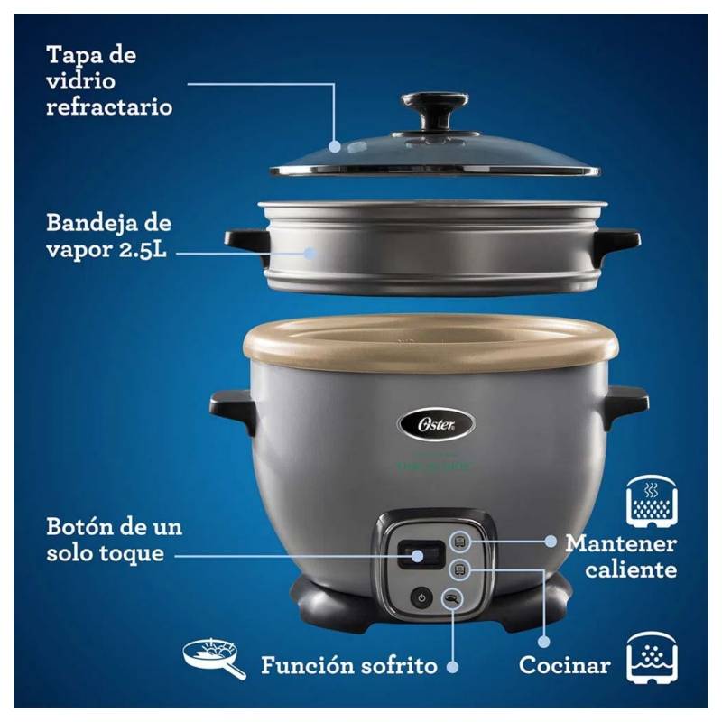 Olla arrocera 1.8lt acero black and decker