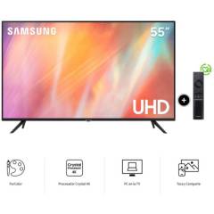 Televisor Smart Samsung UHD 4K 55 UN55AU7090 - negro