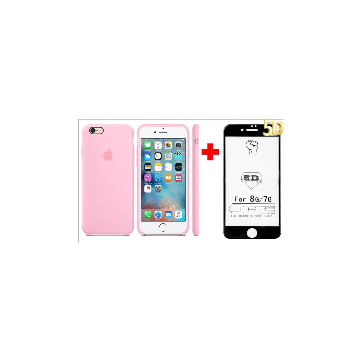 Comprar Cristal Templado Completo para iPhone 7 Protector de Pantalla Rosa