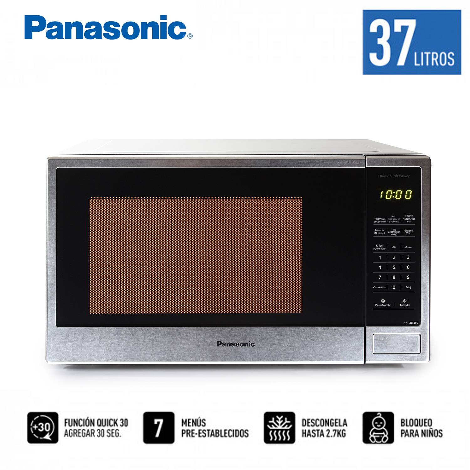 Horno Microondas Panasonic 37Lt NN-SB646SRPK - Negro PANASONIC