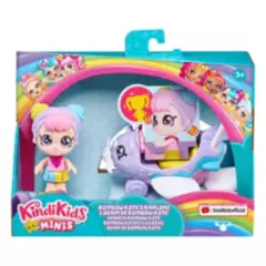 KINDI KIDS - Muñeca Kindi Kids Minis - El Avion De Rainbow Kate 8 Cm