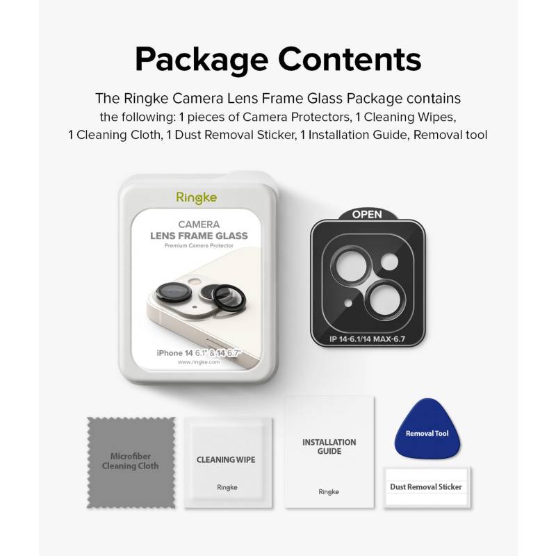 Protector de Cámara Vidrio Ringke iPhone 14 / 14 Plus - Importado USA  RINGKE