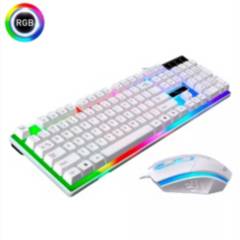 PLAYPRO - Combo Teclado Y Mouse Gamer Rgb Laptop Pc Blanco Playpro