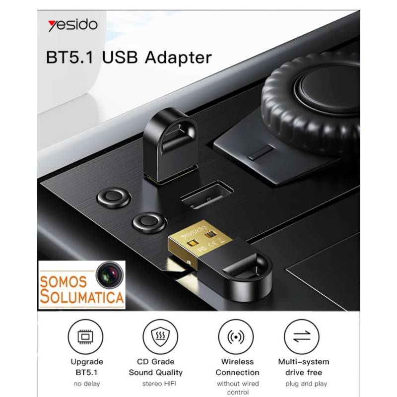 Receptor Bluetooth Usb - Yesido - Hasta 7 Dispositivos a la vez YESIDO