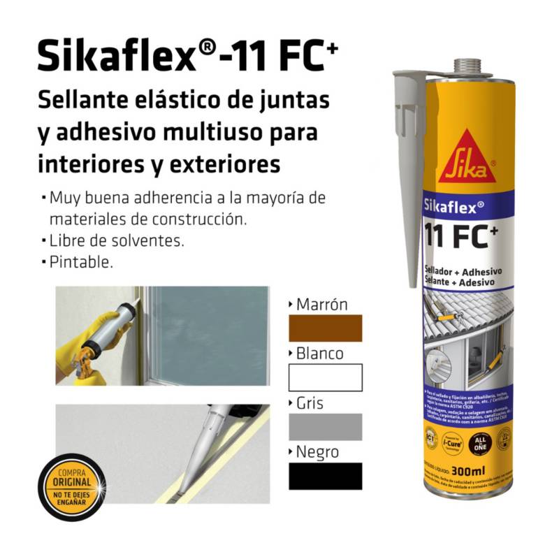 3 X 2 Adhesivo Sellador Sikaflex-11 Fc Plus Blanco X 300 Ml