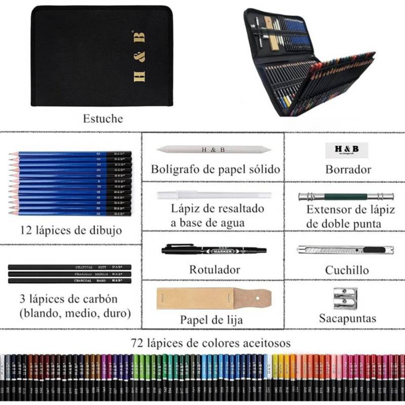 95 lápices de dibujo de color profesionales GENERICO