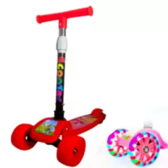 GENERICO - Scooter Plegable para Niños con Luces RGB Rojo