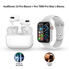 GENERICO - Audífonos 13 Pro Blanco + Smartwatch Pro T900 Pro Max L Blanco