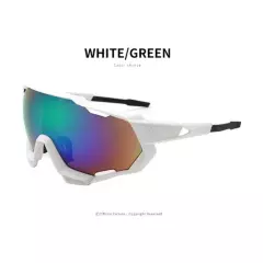 VATYERTY - Gafas de ciclismo para hombre coloridas lentes blanco verde