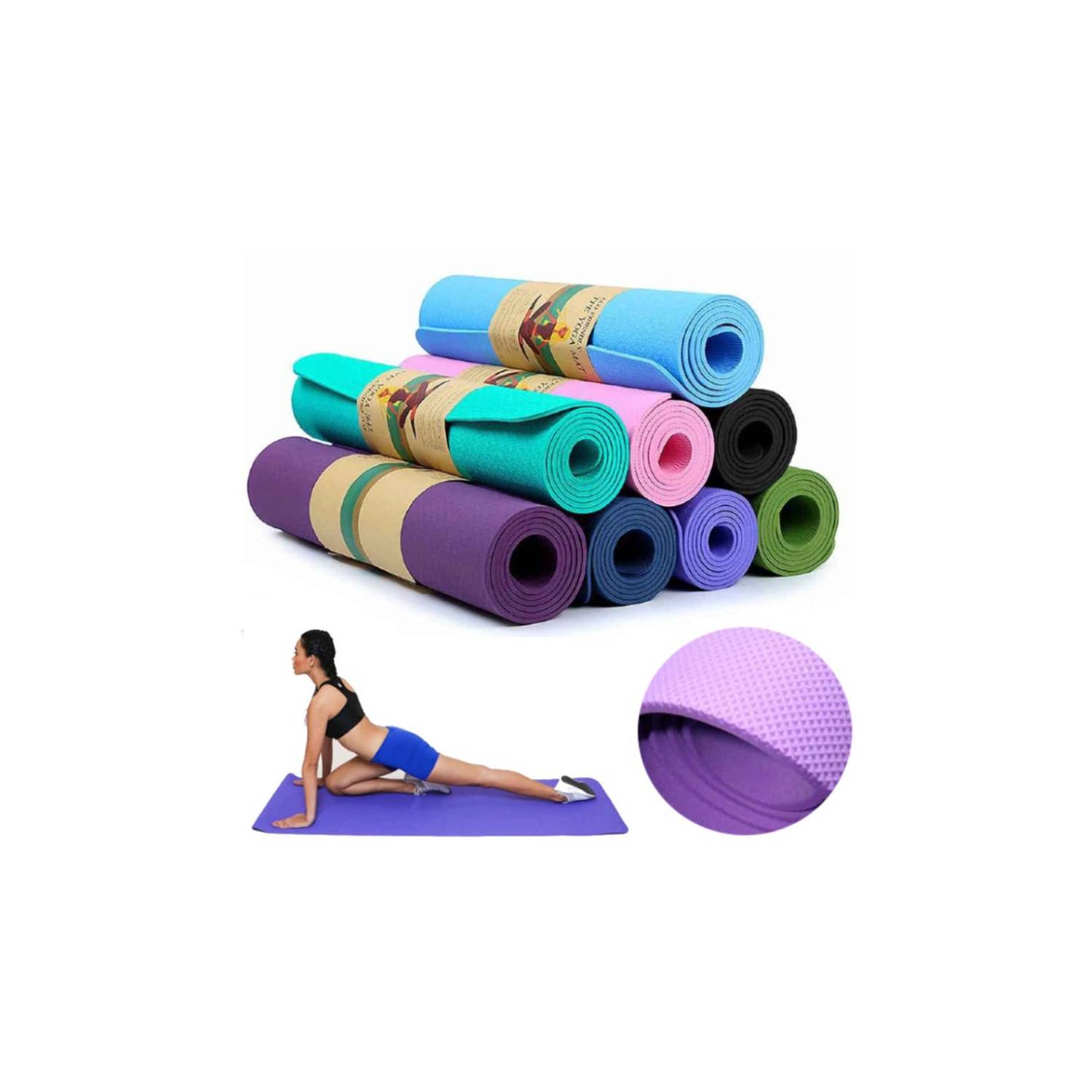 KUENG Exercise Mat Esterilla Yoga Barata Esterilla Yoga Gruesa Colchoneta  Yoga Antideslizante Esterilla para Pilates