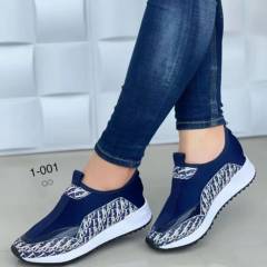 Zapatillas casuales antideslizante zapato para mujer-azul