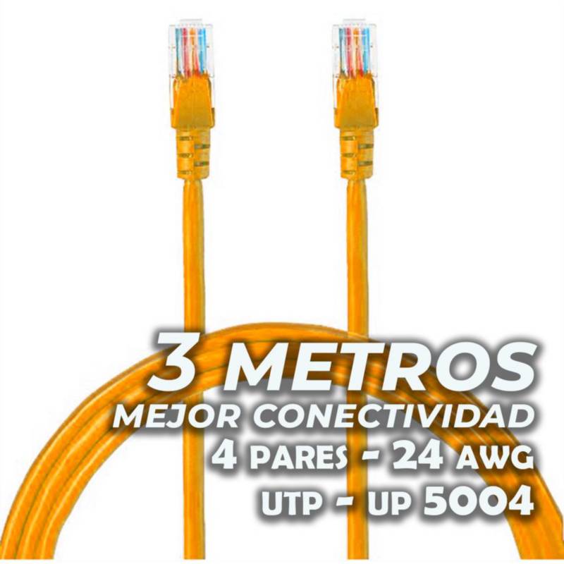Cable De Red Internet Cat 6e Ethernet 3 Metros Alta Velocidad
