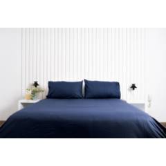 COBITEX HOME - Juego de sábanas Lisas Azul Marino 2 plz 100% Algodón