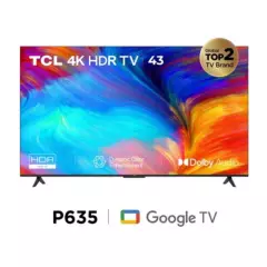 TCL - Televisor TCL Led 43 UHD 4K Smart Google Tv 43P635