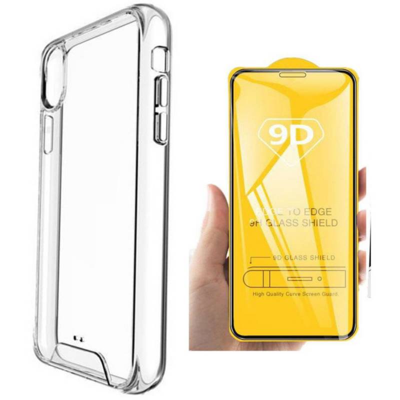 Case Space Transparente y Mica de vidrio templado-iPhone Xs Max. SPACE