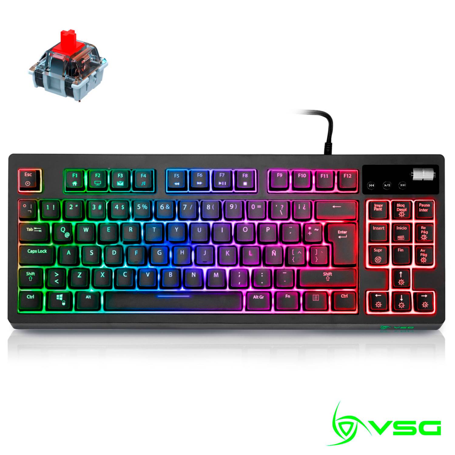 Ripley - TECLADO MECÁNICO GAMER VSG MINTAKA NEGRO SWITCH ROJO RAC STORE