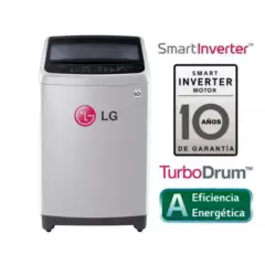 LG - Lavadora 13 Kg LG Carga Superior Smart Inverter con TurboDrum Gris - TS1366NTP