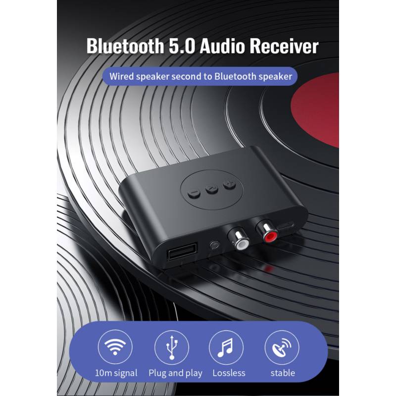 GENERICO Receptor Adaptador Audio Bluetooth Usb 3.5mm Auxiliar GENERICO