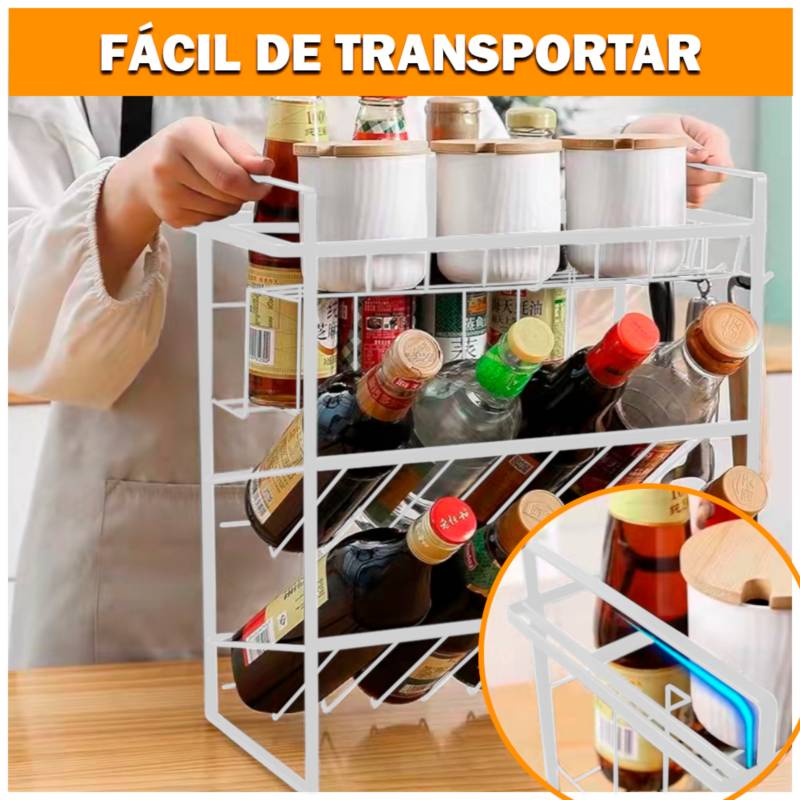 Estante Organizador de Cocina Alacena 3 Niveles D69 NG SASHIJA