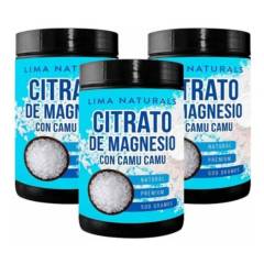 Citrato de Magnesio 500G Lima Naturals Pack 03 pomos