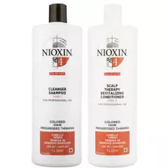 NIOXIN - Nioxin-4 Shampoo Densificador 1000ml + Acondicionador Cabello Teñido