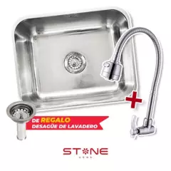 STONE - COMBO DE LAVADERO DE ACERO SIGNATURE STP4439 + LAURENT STW-02  STONE