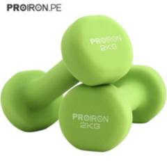 PROIRON - Par de mancuernas de neopreno PROIRON de 2kg - verde