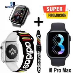 Smartwatch i8 Pro Max +Protector de Pantalla +Correa Adidas Negra