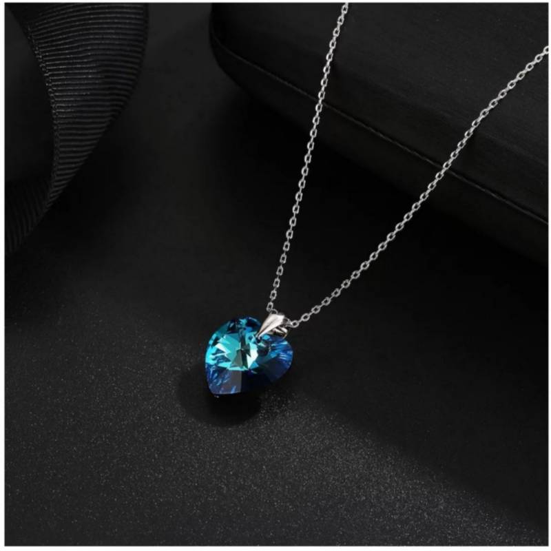 gastos generales Sofocante inicial Collar de Acero para Mujer con Cristal Swarovski Corazón Azul SIFRAH SHOP |  falabella.com