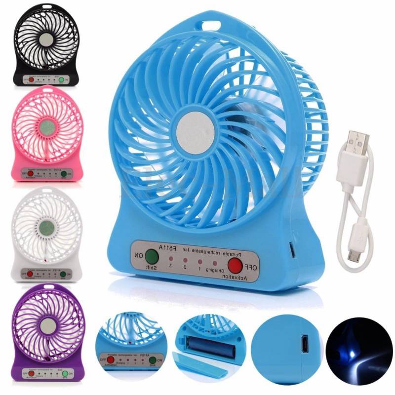 Ventilador de 3 velocidades con luz led, negro