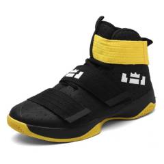 Zapatillas de baloncesto para hombre calzado deportivo de aire-negro amarillo