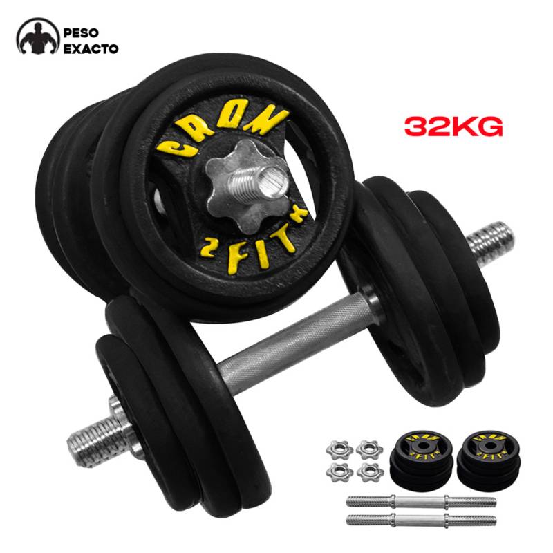 Set Pesas Cromadas 30kg - Cronos Life - Accesorios Gimnasio/Hogar