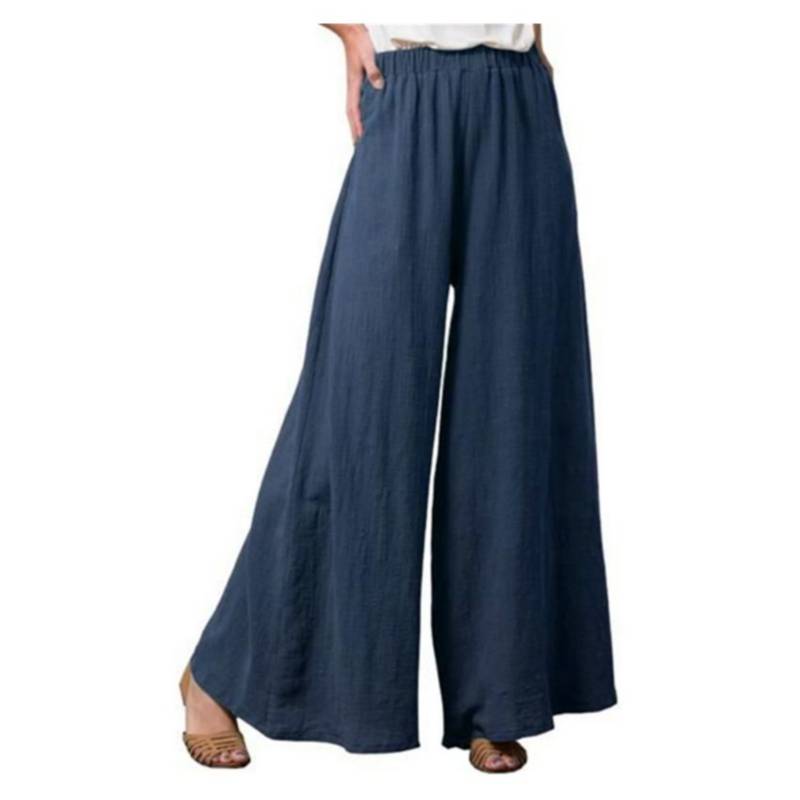 Pantalón Casual Ancho de Verano Zanzea para Mujer-Azul.