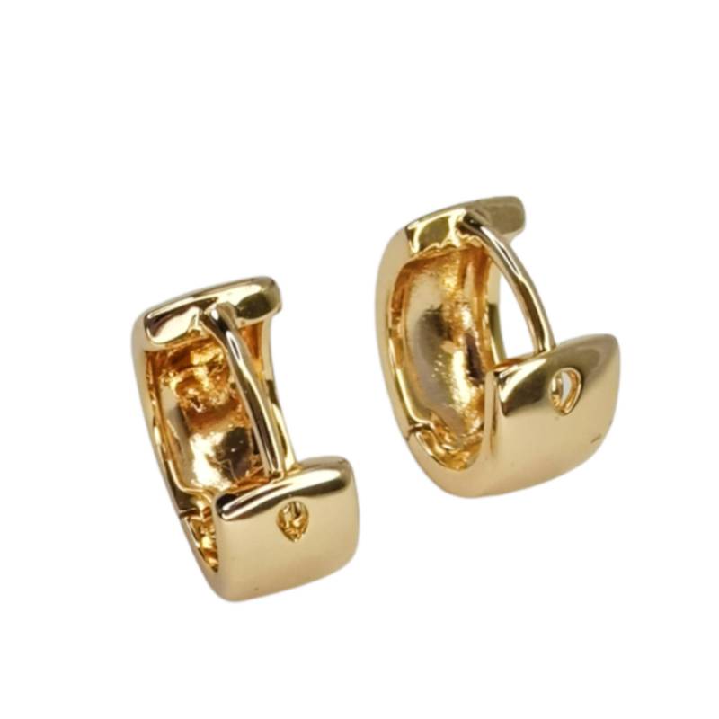 Aretes Zefora Argolla Acero Dorado Enchape Oro 18k moda mujer GENERICO