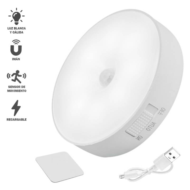 Luz Led F6 Recargable con Sensor de Movimiento y Luz - Importadora