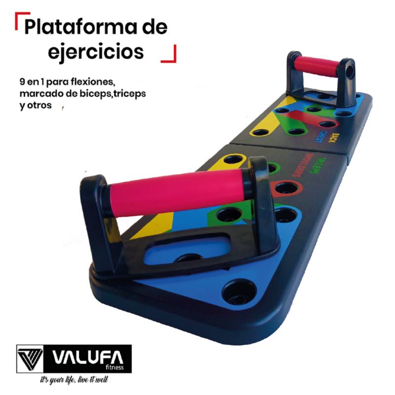 VALUFA - Plataforma multifuncional 9 en 1 - push up board